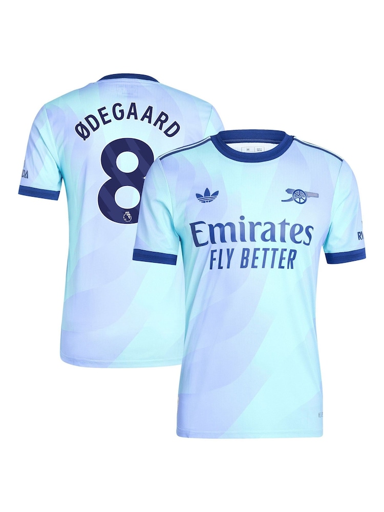 adidas orignal Blue Arsenal Third Authentic Shirt 2024-25 Odegaard 8 Printing - Image 3 of 3