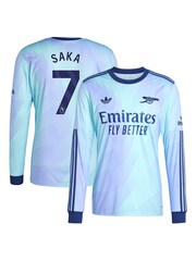 adidas orignal Blue Arsenal Third Shirt 2024-25 Long Sleeve Saka 7 Printing - Image 1 of 3