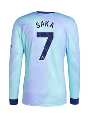 adidas orignal Blue Arsenal Third Shirt 2024-25 Long Sleeve Saka 7 Printing - Image 3 of 3