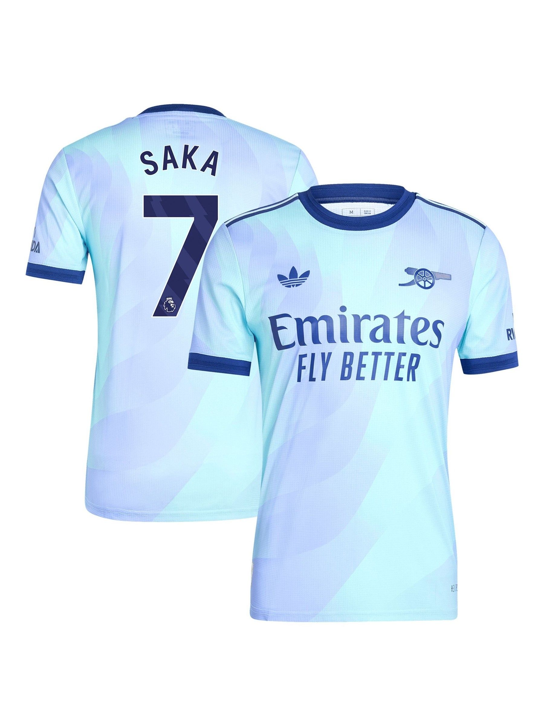 Buy adidas orignal Blue Arsenal Third Authentic Shirt 2024-25 Saka