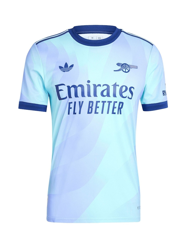 adidas orignal Blue Arsenal Third Authentic Shirt 2024-25 Saka 7 Printing - Image 2 of 3