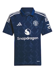 adidas Blue Kids Manchester United EPL Away Shirt 2024-25 with Zirkzee 11 Printing - Image 2 of 3