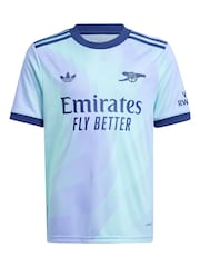 adidas Blue Kids Arsenal Third Shirt 2024-25 with Odegaard 8 Printing - Image 2 of 3