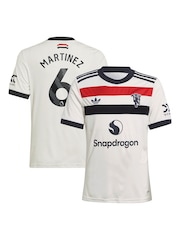 adidas White Kids Manchester United EPL Third Shirt 2024-25 with Martinez 6 Printing - Image 1 of 3