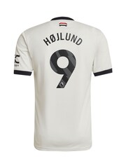 adidas orignal White Manchester United EPL Third Authentic Shirt 2024-25 With Hojlund 9 Printing - Image 2 of 3