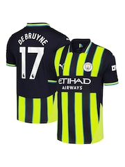 Puma Blue Manchester City Away Shirt 2024-25 De Bruyne 17 Printing - Image 1 of 3