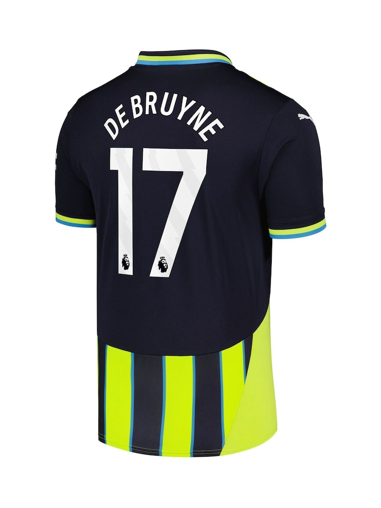 Puma Blue Manchester City Away Shirt 2024-25 De Bruyne 17 Printing - Image 3 of 3