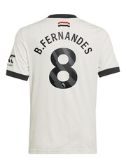 adidas White Kids Manchester United EPL Third Shirt 2024-25 with B.Fernandes 8 Printing - Image 3 of 3