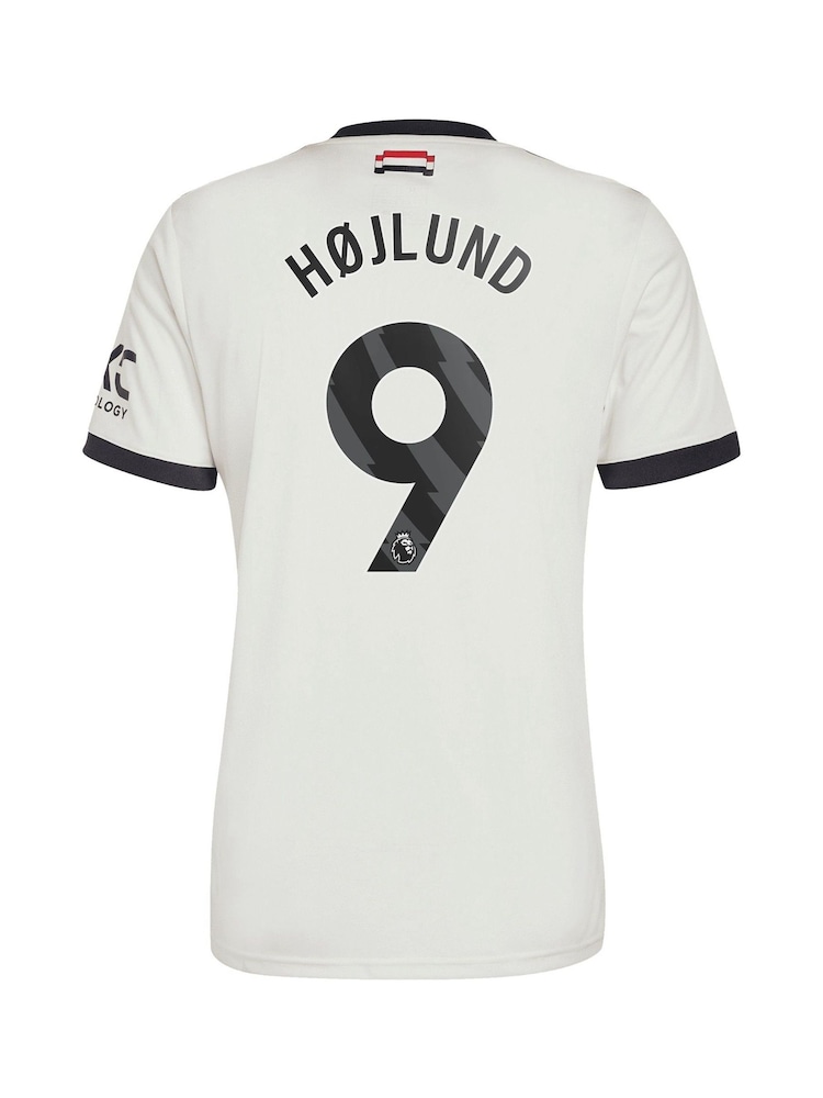 adidas White Original Manchester United EPL Third Shirt 2024-25 with Hojlund 9 Printing - Image 2 of 3