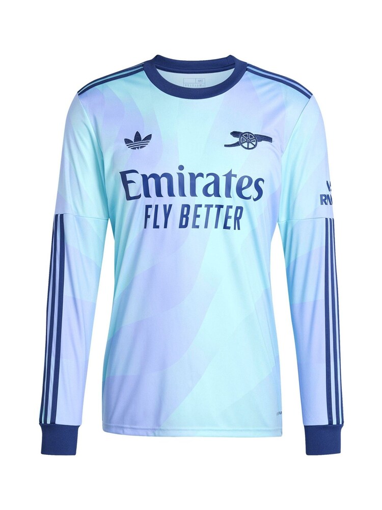 adidas Blue Original Arsenal Third Shirt 2024-25 Long Sleeve With Odegaard 8 Printing - Image 1 of 3