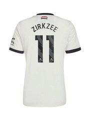 adidas White Manchester United EPL Third Shirt 2024-25 with Zirkzee 11 Printing - Image 3 of 3