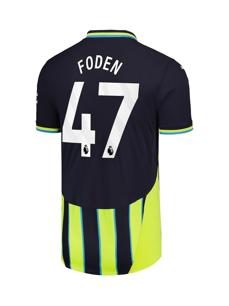 Puma Blue Manchester City Away Authentic Shirt 2024-25 Foden 47 Printing - Image 3 of 3