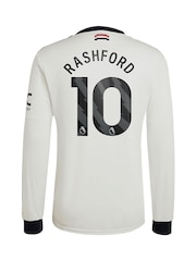adidas White Original Manchester United EPL Third Shirt 2024-25 Long sleeve With Rashford 10 Printing - Image 2 of 3