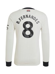 adidas White Original Manchester United EPL Third Authentic Shirt 2024-25 Long Sleeve with B.Fernandes 8 Printing - Image 2 of 3