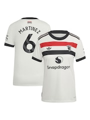 adidas White Womens Manchester United EPL Third Authentic Shirt 2024-25 With Martinez 6 printing - Image 1 of 3