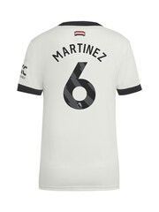 adidas White Womens Manchester United EPL Third Authentic Shirt 2024-25 With Martinez 6 printing - Image 3 of 3