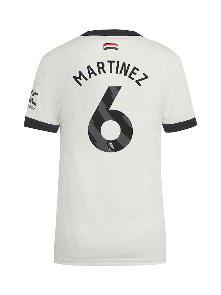 adidas White Womens Manchester United EPL Third Authentic Shirt 2024-25 With Martinez 6 printing - Image 3 of 3