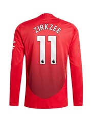 adidas Red Manchester United EPL Home Authentic Shirt 2024-25 Long Sleeve with Zirkzee 11 Printing - Image 3 of 3