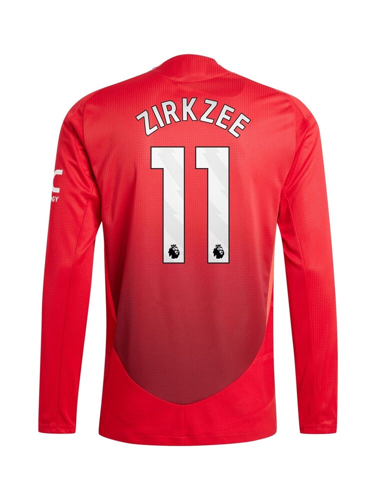 adidas Red Manchester United EPL Home Authentic Shirt 2024-25 Long Sleeve with Zirkzee 11 Printing - Image 3 of 3