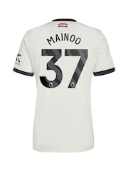 adidas White Original Manchester United EPL Third Shirt 2024-25 With Mainoo 37 Printing - Image 3 of 3