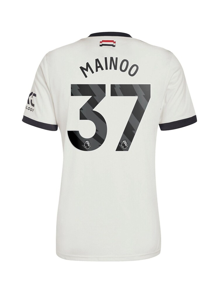 adidas White Original Manchester United EPL Third Shirt 2024-25 With Mainoo 37 Printing - Image 3 of 3