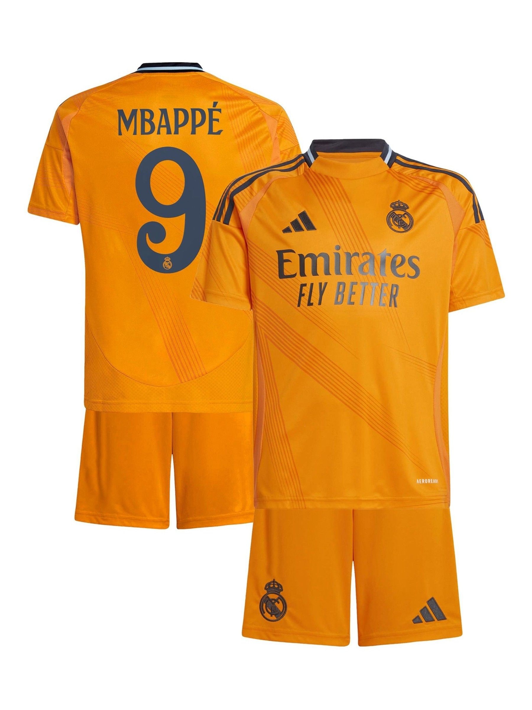 Buy adidas Orange Youth Real Madrid Away Kit 2024 25 Mbappe 9 Printing from the Next UK online shop