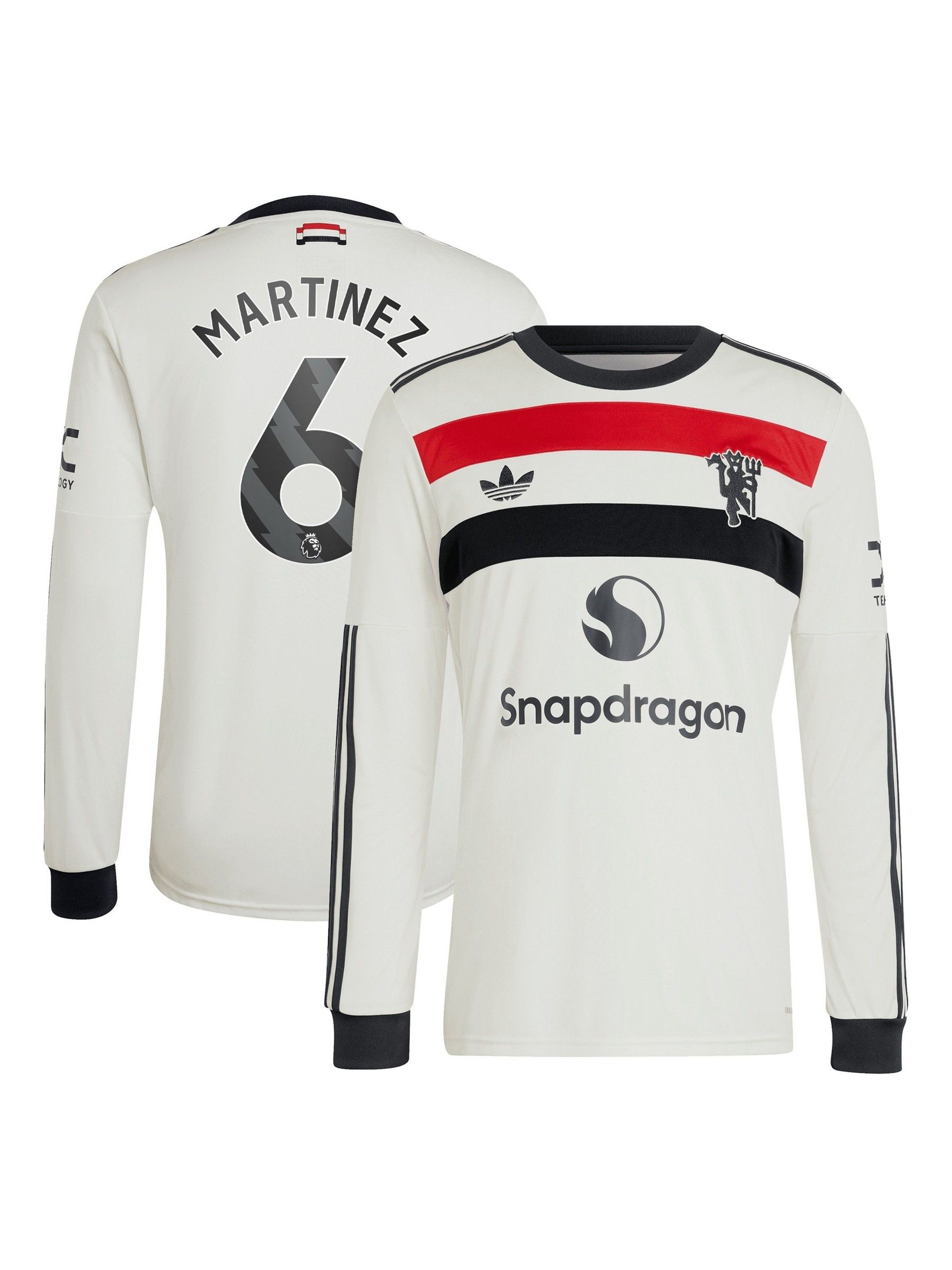 Buy adidas White Manchester United EPL Third Shirt 2024 25 Long Sleeve With Martinez 6 Printing from Next Malta