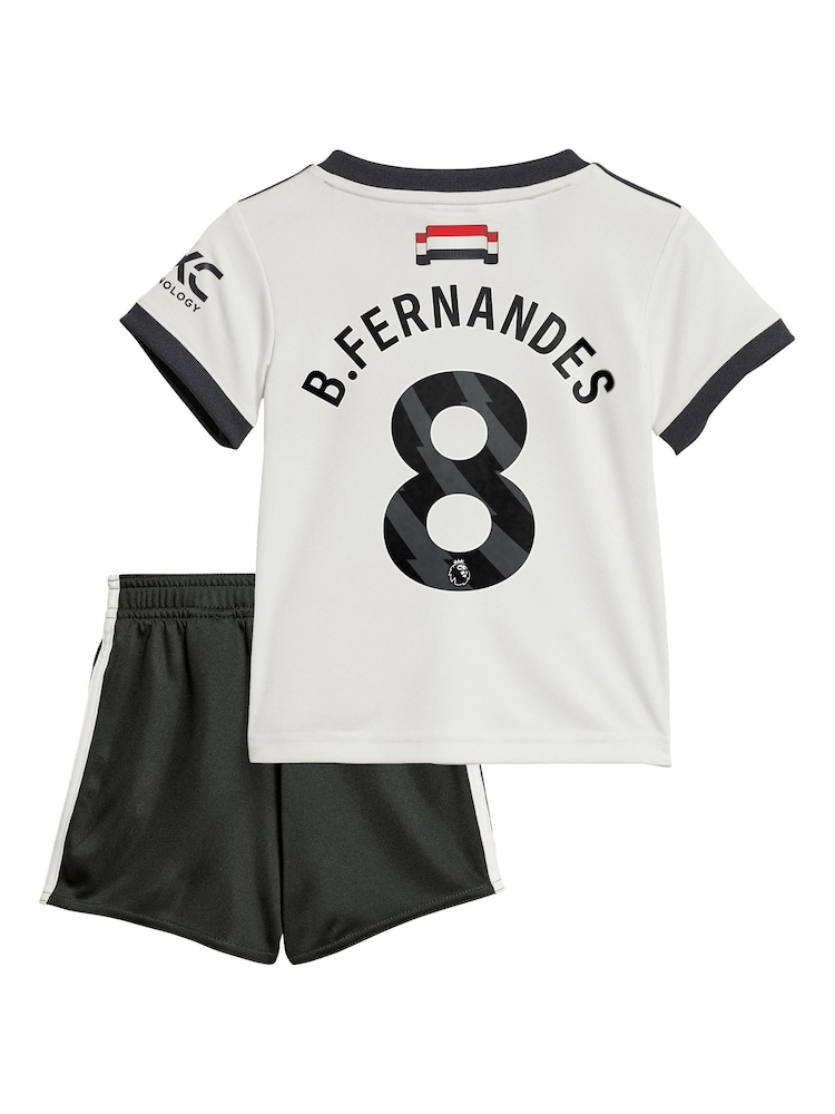 adidas White Original Manchester United EPL Third Baby Kit 2024-25 with B.Fernandes 8 Printing - Image 3 of 3