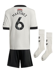 adidas White Manchester United EPL Third Mini Kit 2024-25 with Martinez 6 Printing - Image 3 of 3