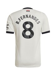 adidas White Original Manchester United EPL Third Authentic Shirt 2024-25 With B.Fernandes 8 Printing - Image 2 of 3