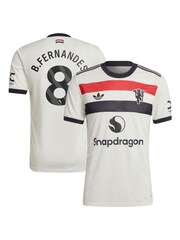 adidas White Original Manchester United EPL Third Authentic Shirt 2024-25 With B.Fernandes 8 Printing - Image 3 of 3