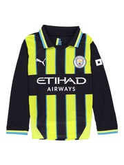 Puma Blue Kids Manchester City Away Shirt 2024-25 Long Sleeve Foden 47 Printing - Image 2 of 3