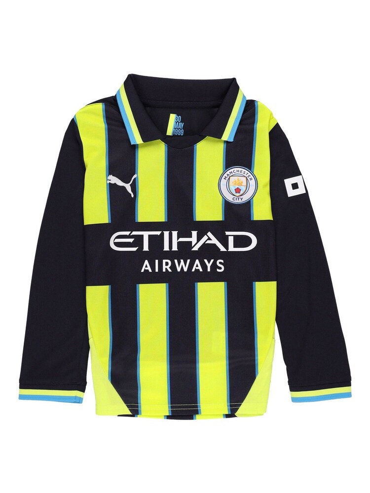Puma Blue Kids Manchester City Away Shirt 2024-25 Long Sleeve Foden 47 Printing - Image 2 of 3 Puma Blue Kids Manchester City Away Shirt 2024-25 Long Sleeve Foden 47 Printing - Image 2 of 3