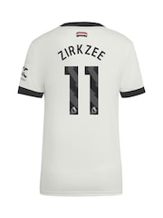 adidas White Womens Manchester United EPL Third Authentic Shirt 2024-25 With Zirkzee 11 Printing - Image 3 of 3