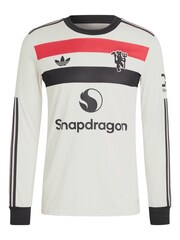 adidas White Original Manchester United EPL Third Authentic Shirt 2024-25 Long sleeve With Garnacho 17 Printing - Image 1 of 3