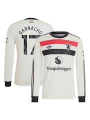 adidas White Original Manchester United EPL Third Authentic Shirt 2024-25 Long sleeve With Garnacho 17 Printing - Image 3 of 3