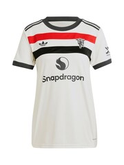 adidas White Original Womens Manchester United EPL Third Shirt 2024-25 With B.Fernandes 8 Printing - Image 1 of 3