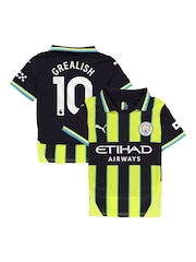 Puma Blue Kids Manchester City Away Shirt 2024-25 Grealish 10 Printing - Image 1 of 3