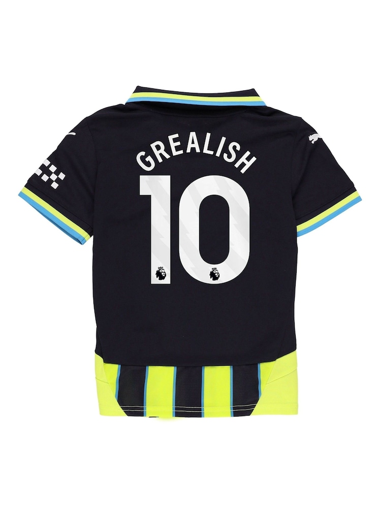 Puma Blue Kids Manchester City Away Shirt 2024-25 Grealish 10 Printing - Image 3 of 3