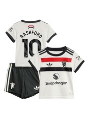 adidas White Manchester United EPL Third Kit 2024-25 Baby with Rashford 10 Printing - Image 1 of 3