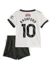 adidas White Manchester United EPL Third Kit 2024-25 Baby with Rashford 10 Printing - Image 3 of 3
