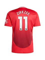 adidas Red Manchester United EPL Home Shirt 2024-25 With Zirkzee 11 Printing - Image 3 of 3