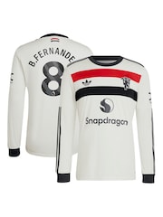 adidas White Original Manchester United EPL Third Shirt 2024-25 Long sleeve with B.Fernandes 8 Printing - Image 3 of 3
