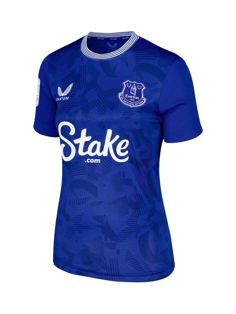 Castore Blue Womens Everton Home Replica Shirt 2024-25 with Goodison 25 Printing and Goodison Park Commemorative Patch - Image 1 of 3