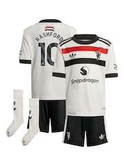 adidas White Original Manchester United EPL Third Mini Kit 2024-25 with Rashford 10 Printing - Image 1 of 1