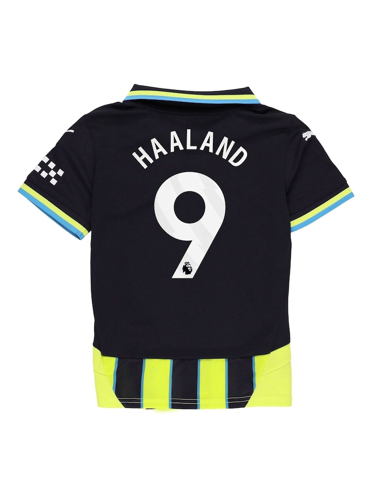 Puma Blue Kids Manchester City Away Shirt 2024-25 Haaland 9 Printing - Image 3 of 3