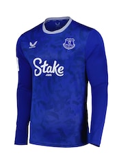 Castore Blue Everton Home Replica Shirt 2024-25 Long Sleeve with Goodison 25 Printing and Goodison Park Commemorative Patch - Image 1 of 3