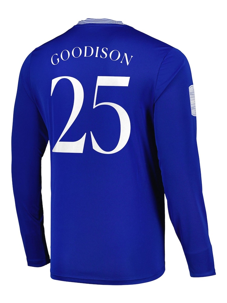 Castore Blue Everton Home Replica Shirt 2024-25 Long Sleeve with Goodison 25 Printing and Goodison Park Commemorative Patch - Image 2 of 3
