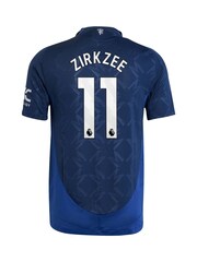 adidas Blue Manchester United EPL Away Authentic Shirt 2024-25 with Zirkzee 11 Printing - Image 3 of 3