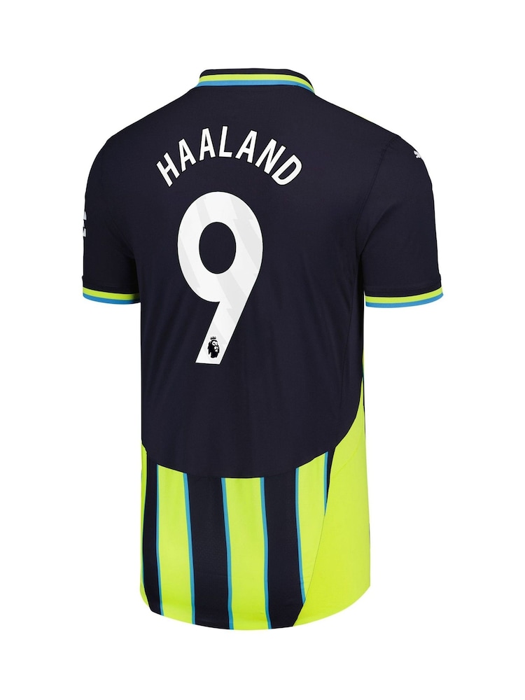 Puma Blue Manchester City Away Authentic Shirt 2024-25 Haaland 9 Printing - Image 3 of 3